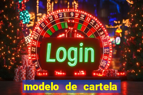modelo de cartela de bingo em branco