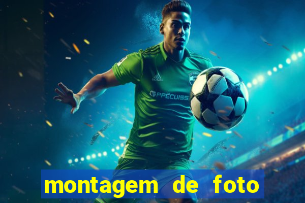 montagem de foto com camisa de time de futebol